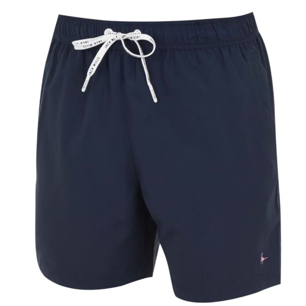 Jack Wills Mens Embroidered Logo Mid Length Swim Shorts / Navy